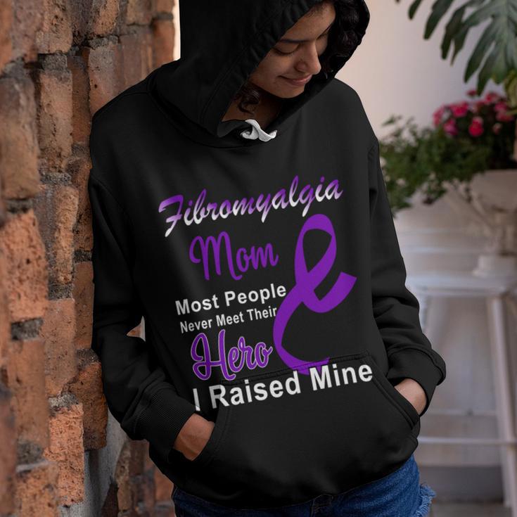 Fibromyalgia Mom Most People Never Meet Their Hero I Raised Mine Purple Ribbon Fibromyalgia Fibromyalgia Awareness Youth Hoodie