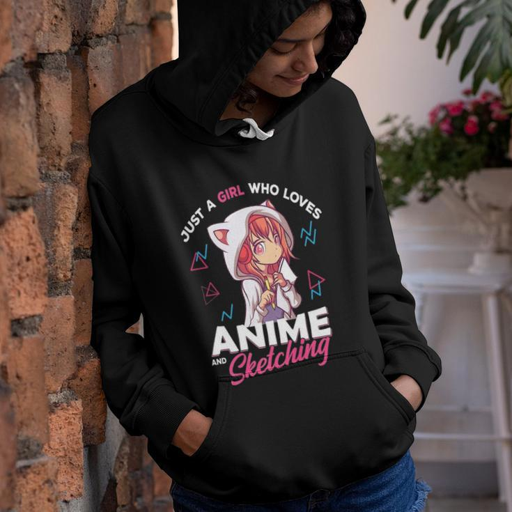 Just A Girl Who Loves Anime And Sketching Otaku Anime Merch Youth Hoodie