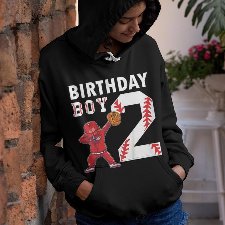 Kids 2 Years Old Boy Baseball Player 2Nd Birthday Kids Youth Hoodie
