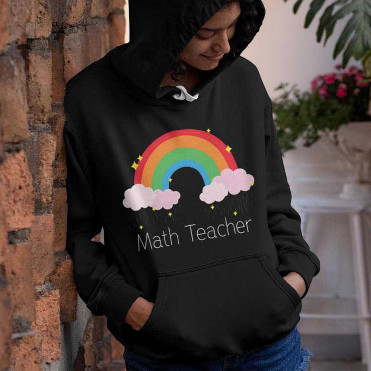 Math Teacher With Rainbow Design Youth Hoodie