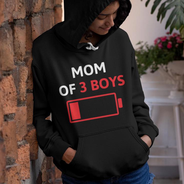 Mom Of 3 Boys Mothers Day Low Battery Youth Hoodie