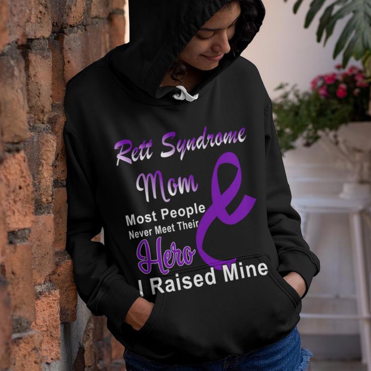 Rett Syndrome Mom Most People Never Meet Their Hero I Raised Mine Purple Ribbon Rett Syndrome Rett Syndrome Awareness Youth Hoodie