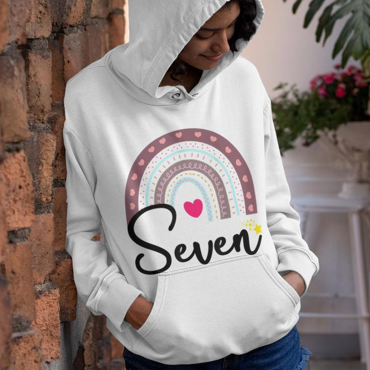 Kids 7Th Birthday Rainbow Party Kids Seven Year Old Youth Hoodie