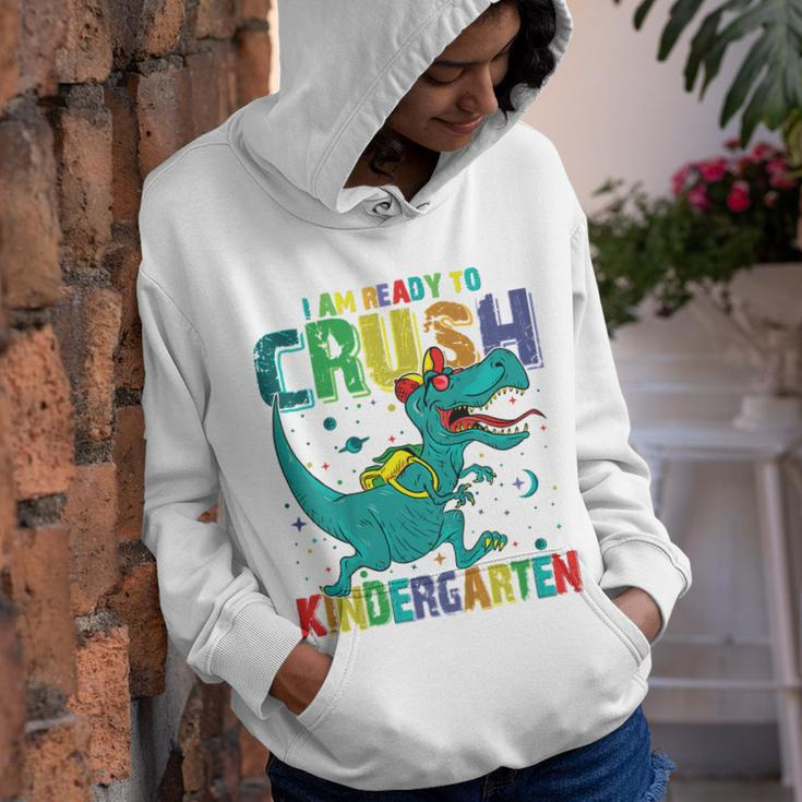Kids Im Ready To Crush Kindergarten Dinosaur Back To School Boys Youth Hoodie