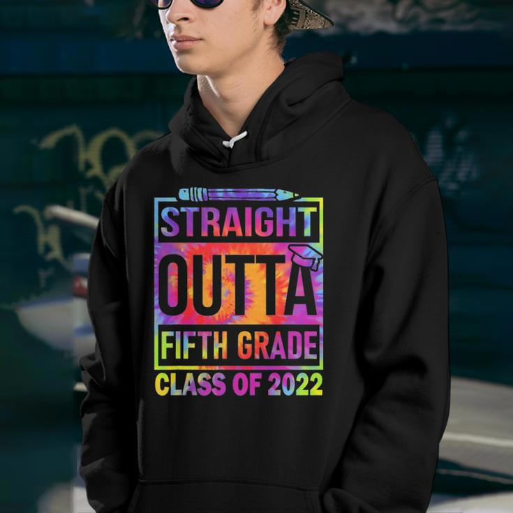 2022 Graduation Tiedye Straight Outta 5Th Fifth Grade Youth Hoodie