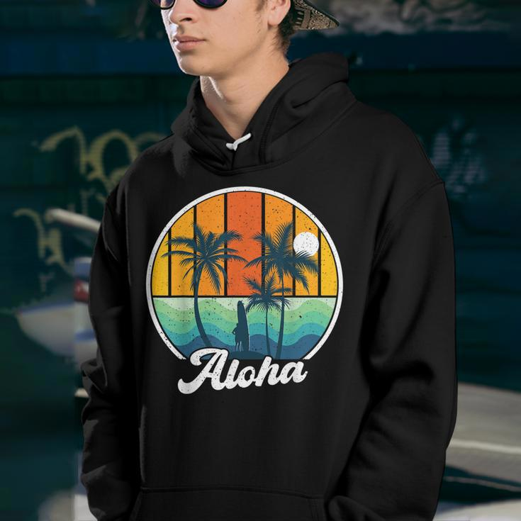 Aloha Hawaii Hawaiian For Boys Girls Palm Tree Surf Youth Hoodie