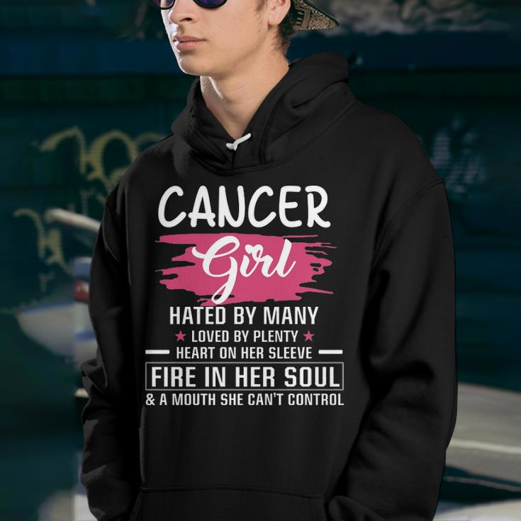 Cancer Girl Birthday Cancer Girl Hated By Many Loved By Plenty Heart On Her Sleeve Youth Hoodie