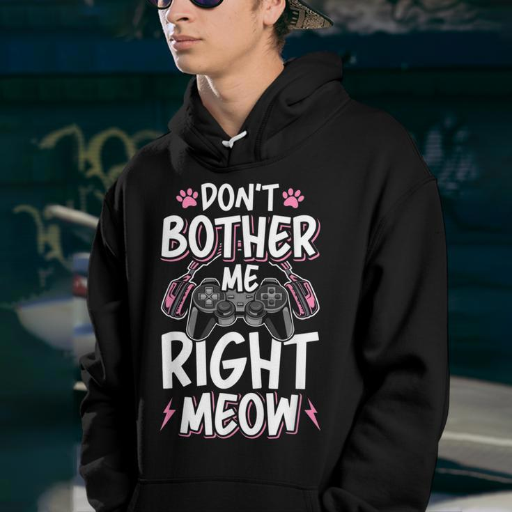 Dont Bother Me Right Meow Cat Lover Video Gamer Gaming Youth Hoodie