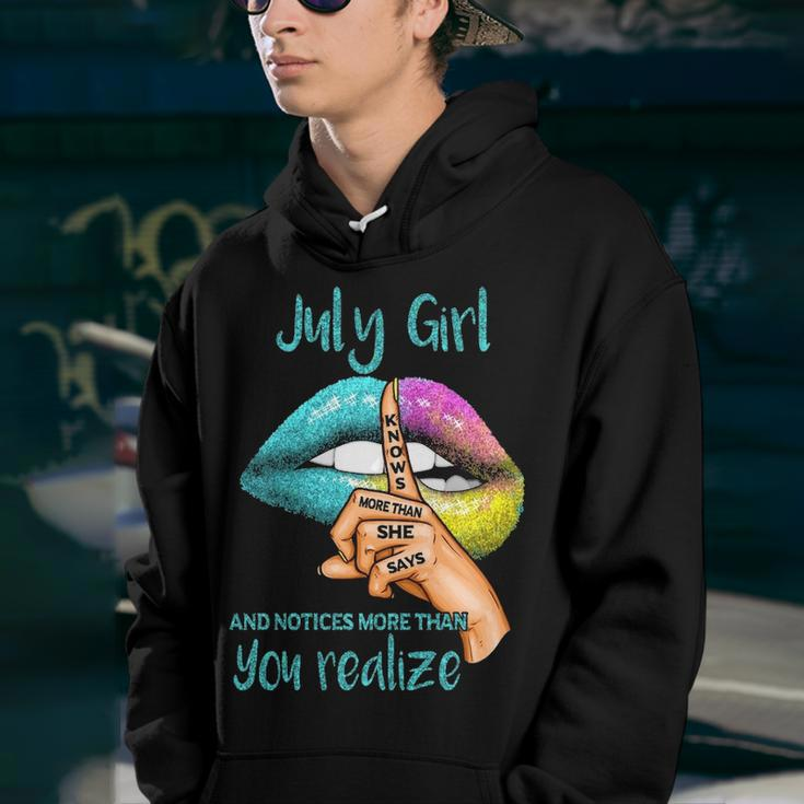 July Girl Gift July Girl Knows More Than She Says Youth Hoodie