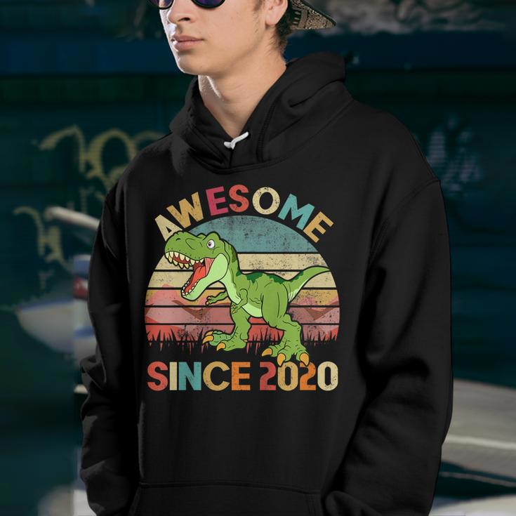 Kids Dinosaur 2Nd Birthday 2 Year Old Awesome Since 2020 Youth Hoodie
