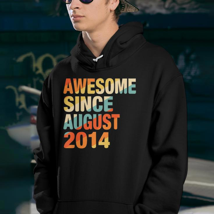 Kids Vintage 7Th Birthday Awesome Since August 2014 7 Years Old Youth Hoodie