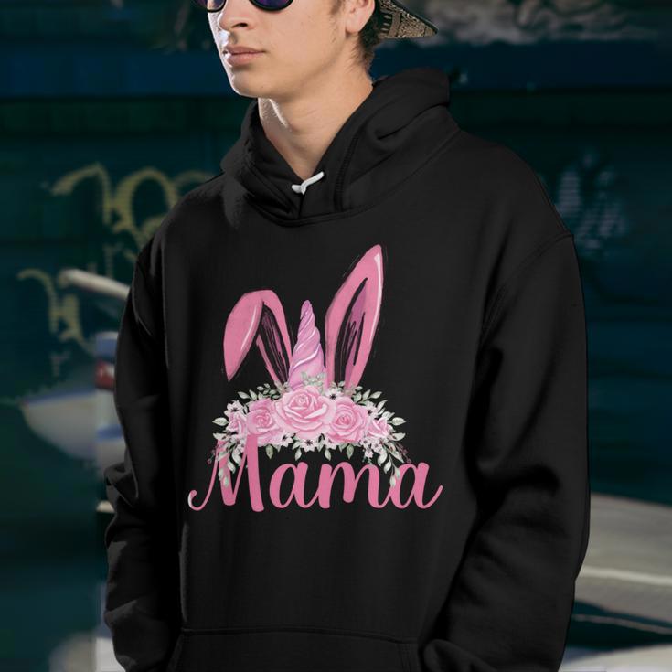 Mama Floral Leopard Bunny Easter Happy Easter Mothers Day Youth Hoodie