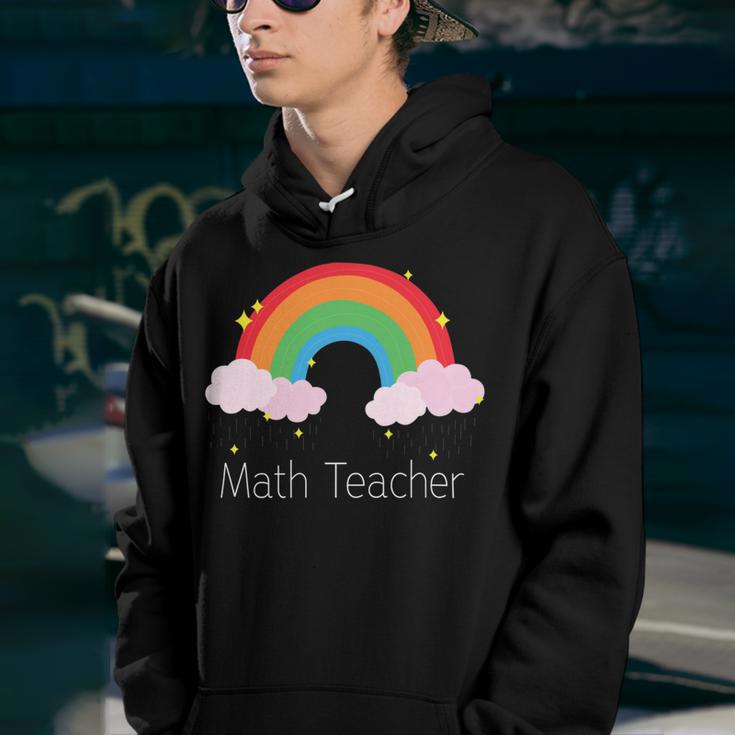 Math Teacher With Rainbow Design Youth Hoodie