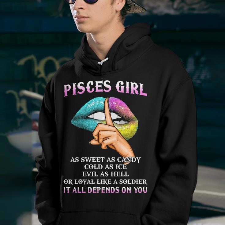 Pisces Girl Evil As Hell It All Depends On You Youth Hoodie