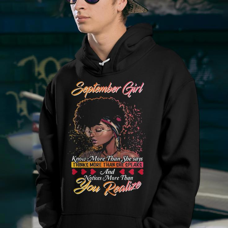 September Girl Birthday September Girl Knows More Than She Says Youth Hoodie