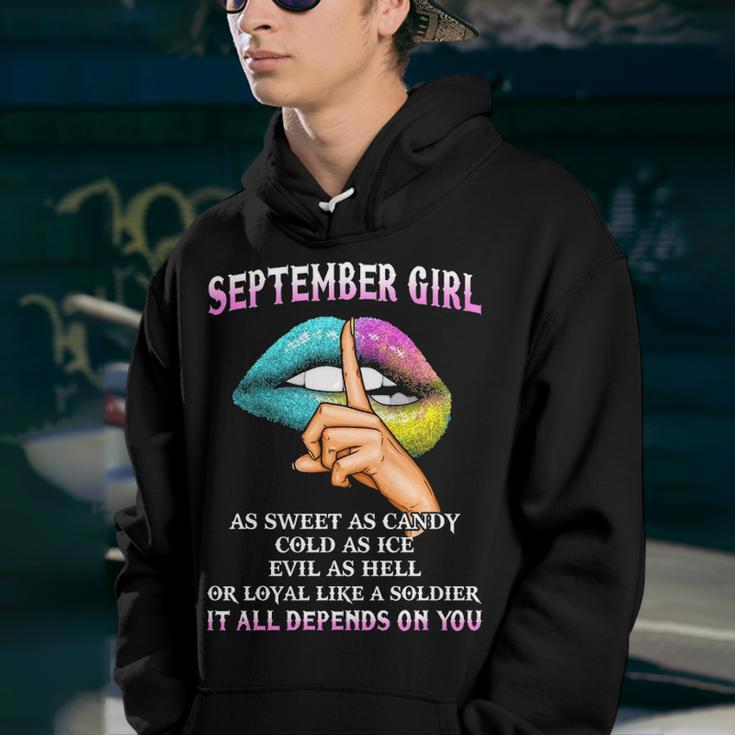 September Girl Evil As Hell It All Depends On You Youth Hoodie
