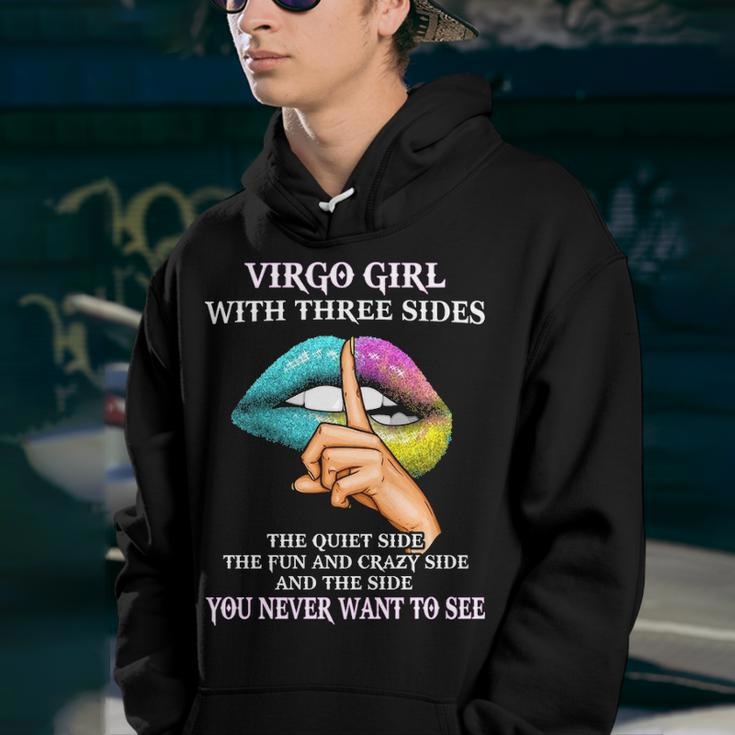 Virgo Girl With Three Sides Virgo Girl Birthday Youth Hoodie