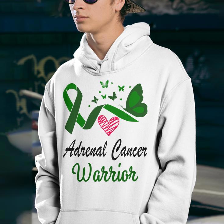 Adrenal Cancer Warrior Butterfly Green Ribbon Adrenal Cancer Adrenal Cancer Awareness Youth Hoodie