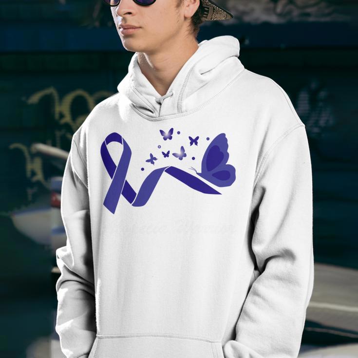 Alopecia Warrior Butterfly Blue Ribbon Alopecia Support Alopecia Awareness Youth Hoodie