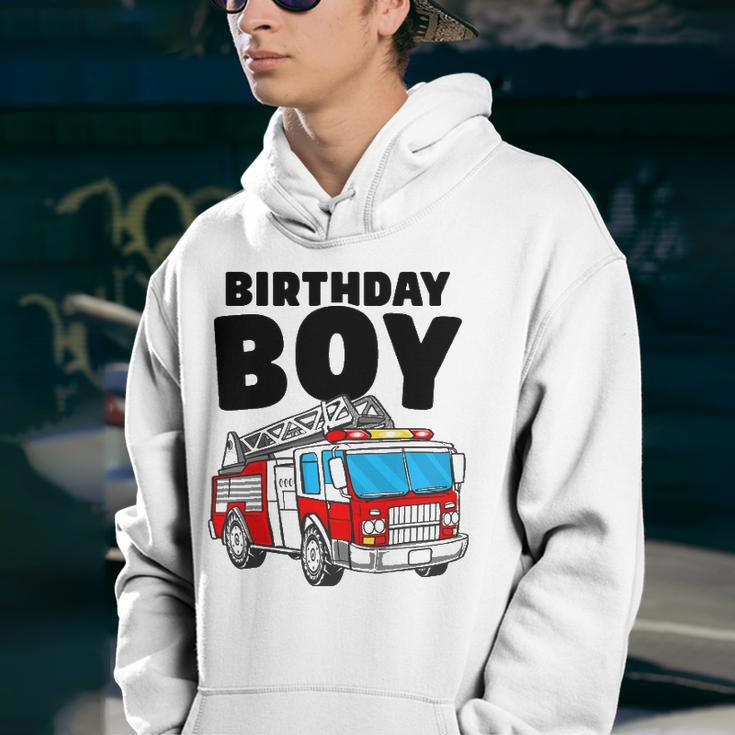 Birthday Boy Fire Truck Firefighter Fireman Birthday Crew Youth Hoodie