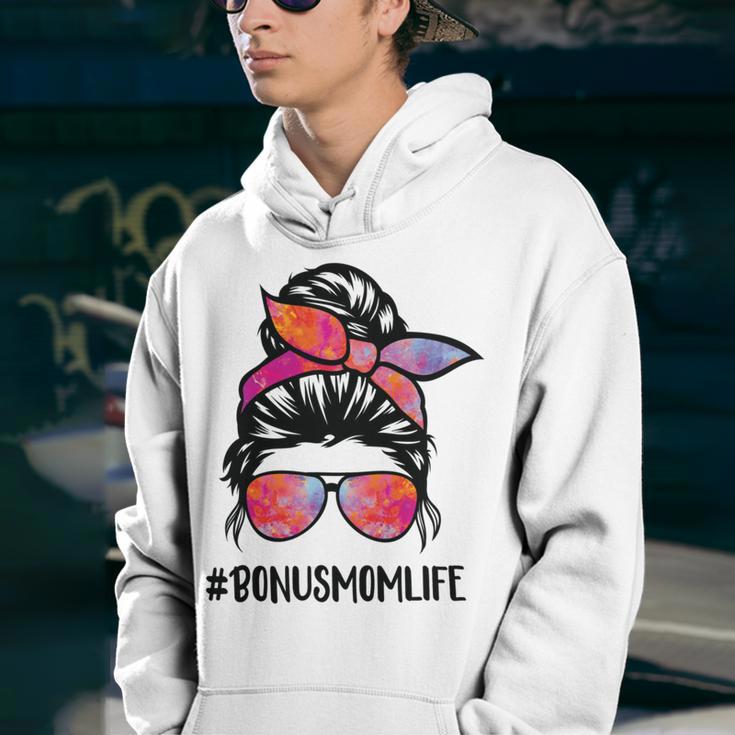 Bonus Mom Life Stepmom Mothers Day Messy Bun Hair For Woman V2 Youth Hoodie