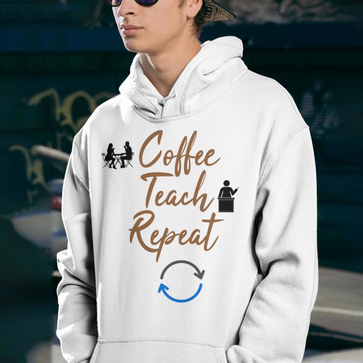 Coffee Teach Repeat Cute Coffee Lover Teacher Quote Youth Hoodie