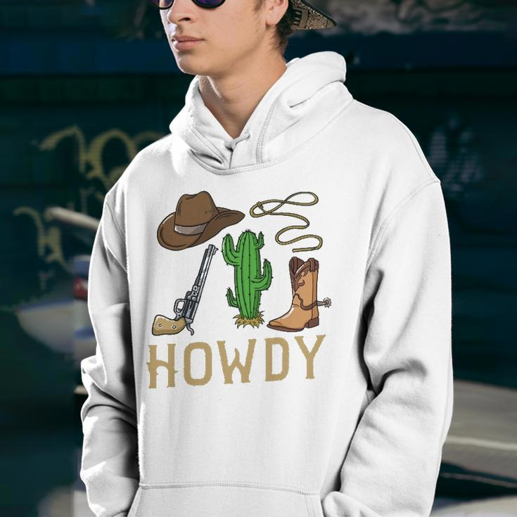 Howdy Cowboy Western Country Cowboy Hat Boots Youth Hoodie