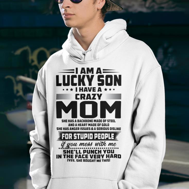 I Am A Lucky Son I Have A Crazy Mom She Has A Backbone V2 Youth Hoodie