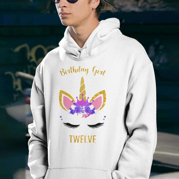Kids 12Th Bday Outfit Unicorn Birthday Girl 12 Years Old Youth Hoodie