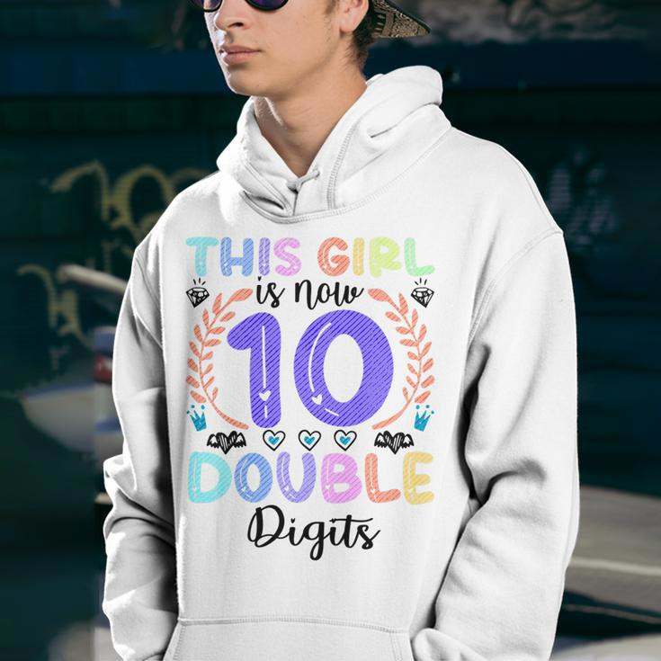 Kids This Girl Is Now 10 Double Digits 10Th Birthday 10 Year Old Youth Hoodie