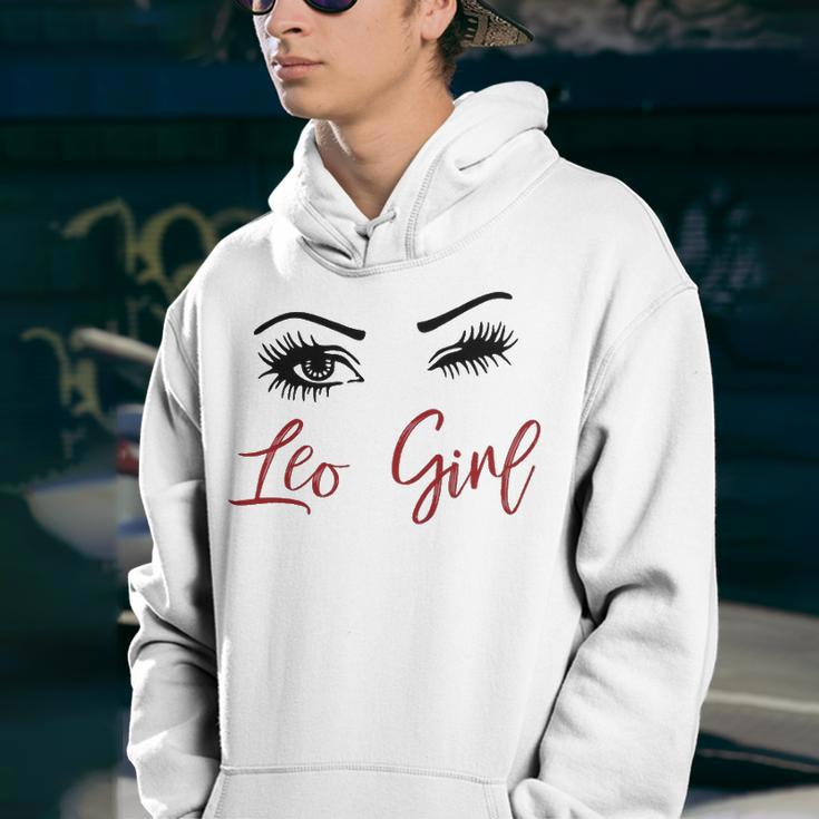 Leo Girl Gift Leo Girl Wink Eyes Youth Hoodie