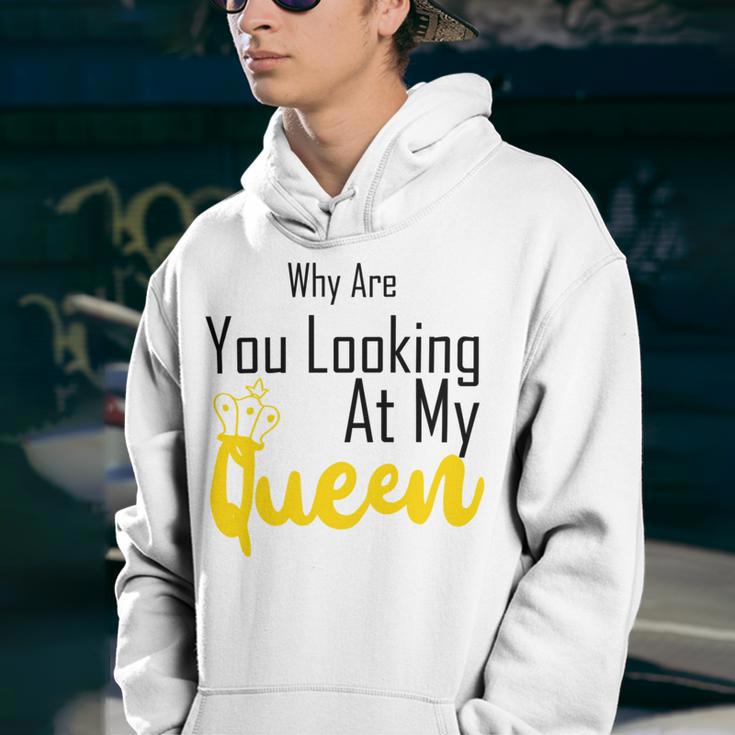 Official Why Are You Looking At My Queen - Idea For Wife And Girlfriend Youth Hoodie