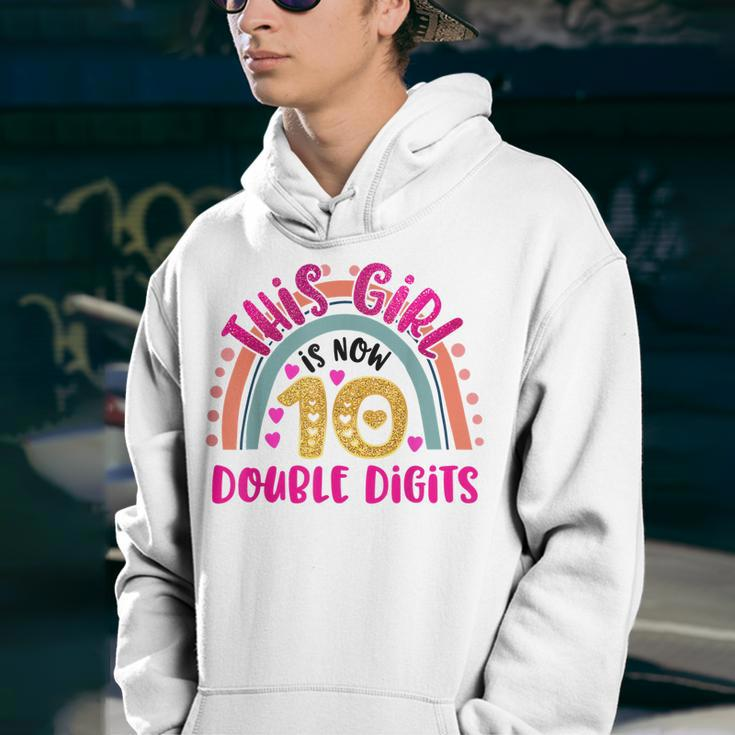 This Girl Is Now 10 Double Digits Birthday Gift 10 Year Old Youth Hoodie