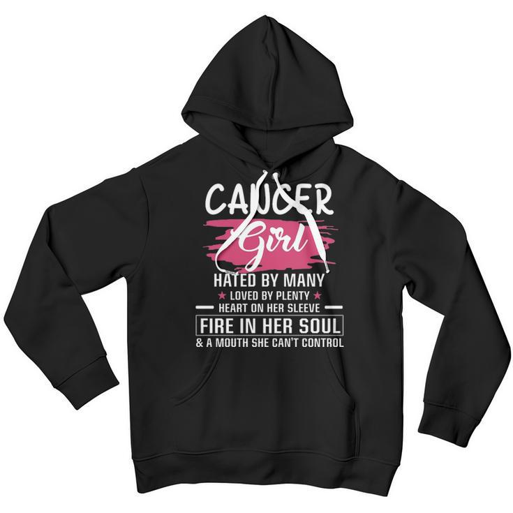 Cancer Girl Birthday Cancer Girl Hated By Many Loved By Plenty Heart On Her Sleeve Youth Hoodie