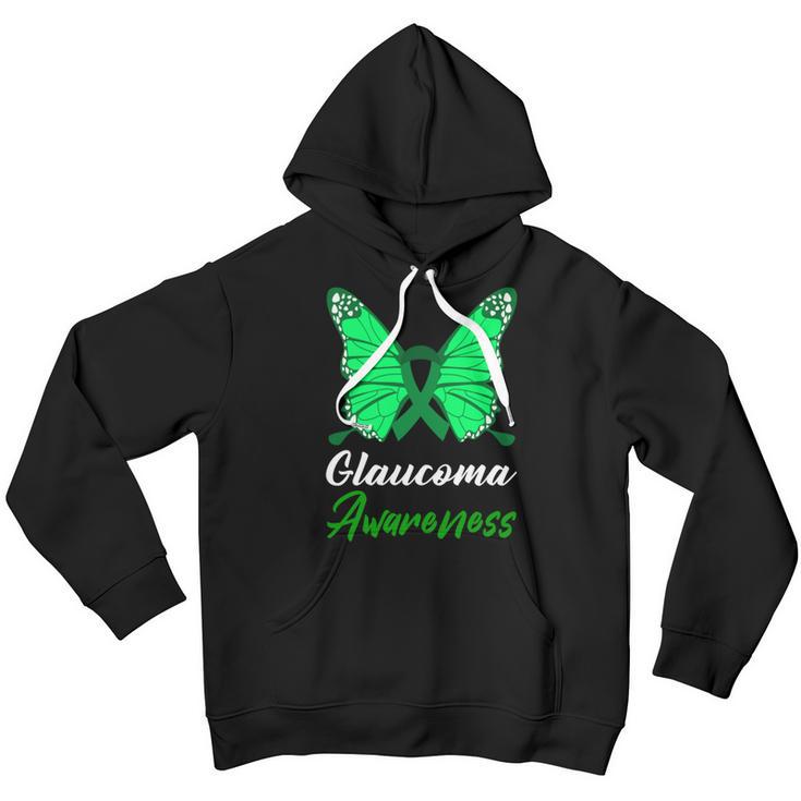 Glaucoma Awareness Butterfly Green Ribbon Glaucoma Glaucoma Awareness Youth Hoodie