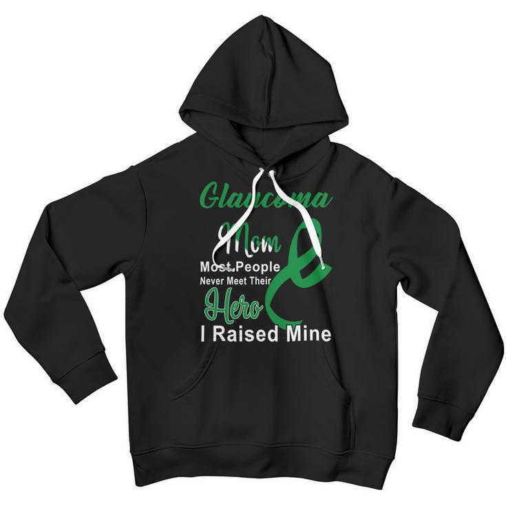 Glaucoma Mom Most People Never Meet Their Hero I Raised Mine Green Ribbon Glaucoma Glaucoma Awareness Youth Hoodie