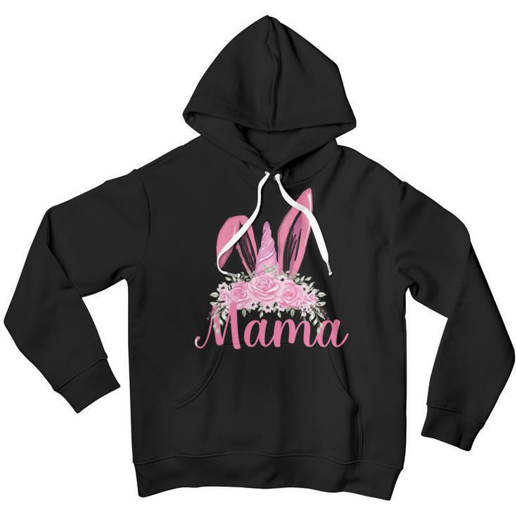 Mama Floral Leopard Bunny Easter Happy Easter Mothers Day Youth Hoodie