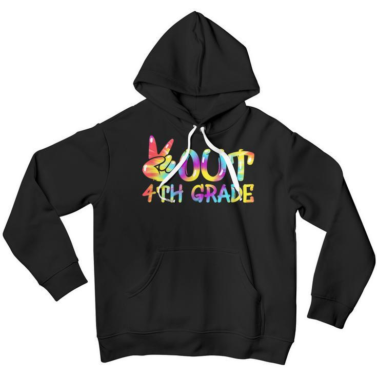 Peace Out 4Th Grade Tie Dye Graduation Last Day Of School V2 Youth Hoodie