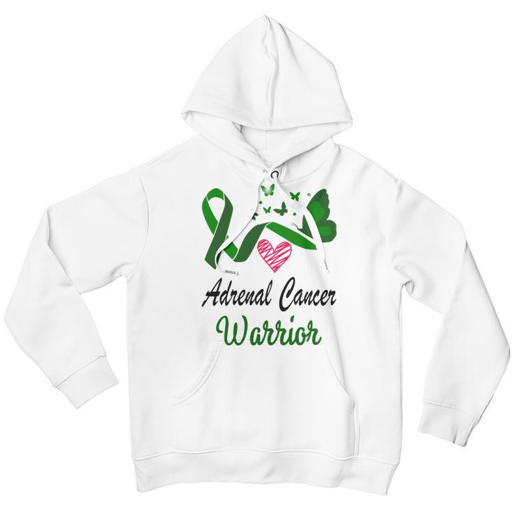 Adrenal Cancer Warrior Butterfly Green Ribbon Adrenal Cancer Adrenal Cancer Awareness Youth Hoodie