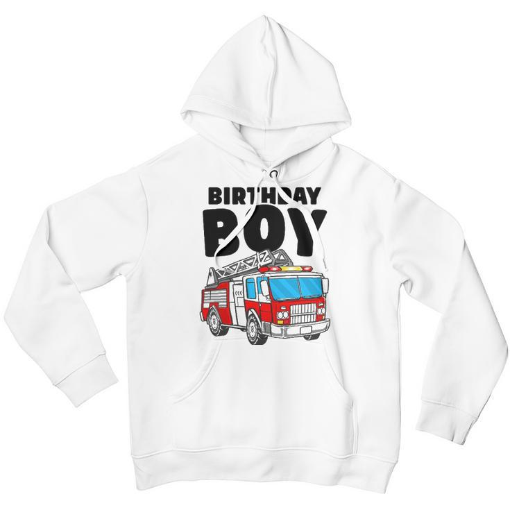 Birthday Boy Fire Truck Firefighter Fireman Birthday Crew Youth Hoodie