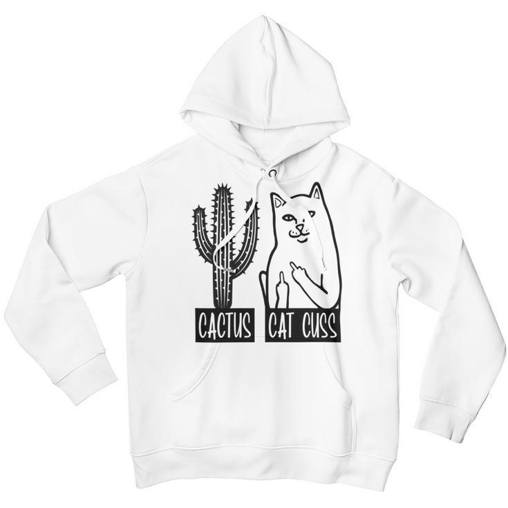 Cat Cuss Cactus Funny Cat Joke Youth Hoodie