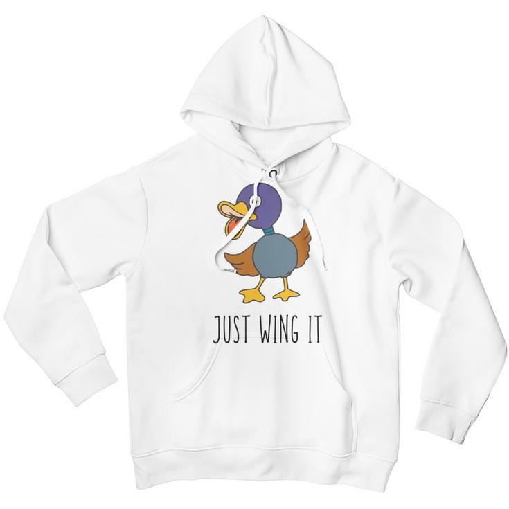 Just Wing It Duck Puns Quack Puns Duck Jokes Puns Funny Duck Puns Duck Related Puns Youth Hoodie