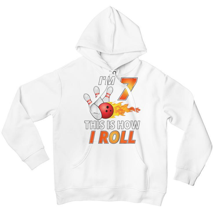 Kids Bowling Birthday 7 Year Old Boy Funny Bowler Girl Kids Youth Hoodie