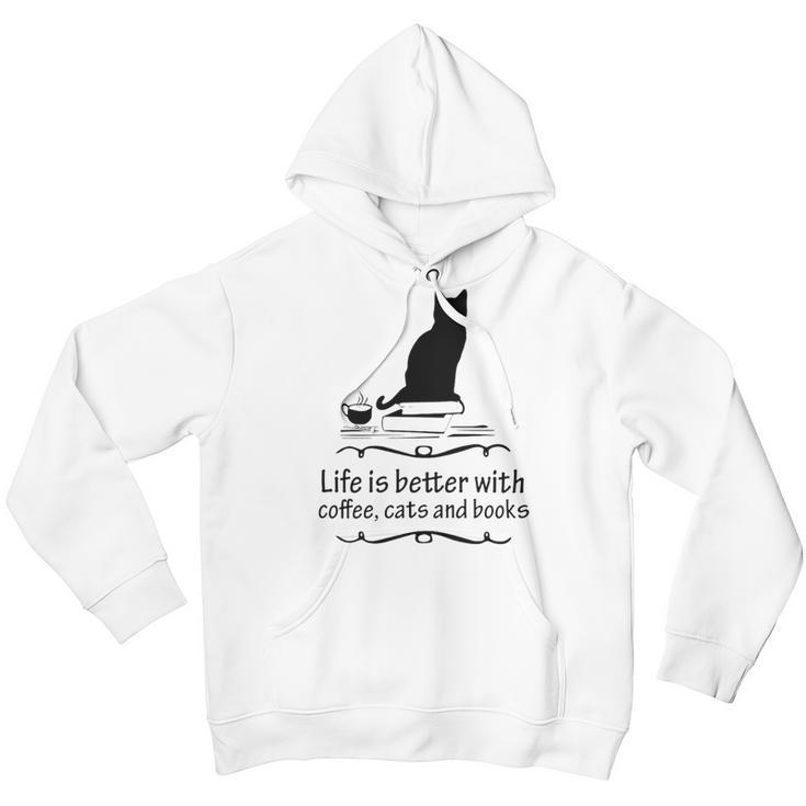 Life Is Better With Coffee Cats And Books 682 Shirt Youth Hoodie