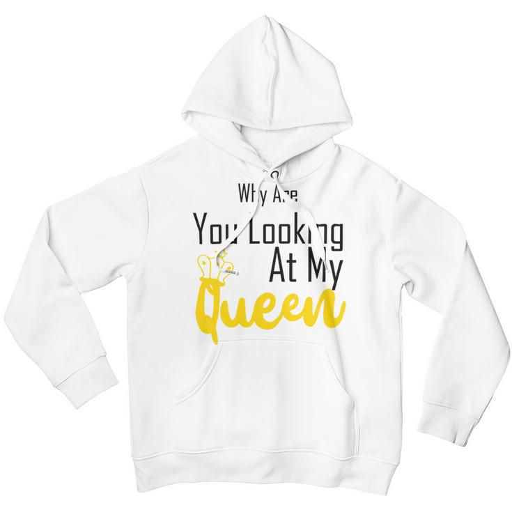 Official Why Are You Looking At My Queen - Idea For Wife And Girlfriend Youth Hoodie