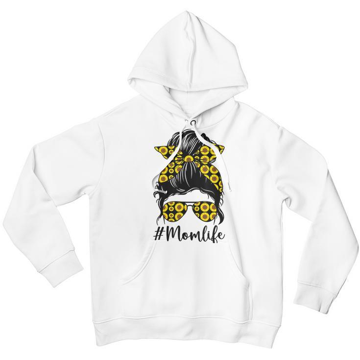 Sunflowers Mom Life Messy Bun Hair Sunglasses Mothers Day Youth Hoodie