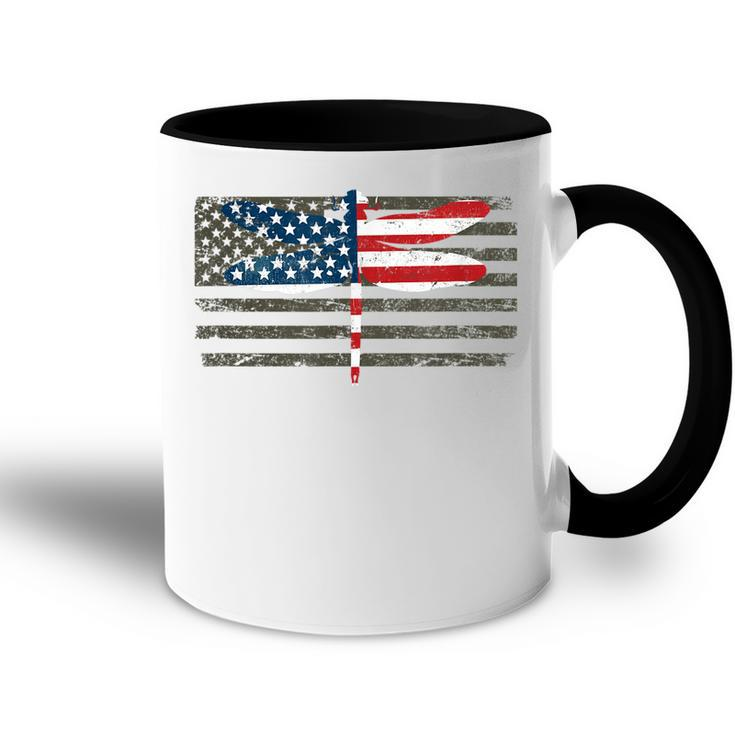 4Th Of July Dragonfly  Patriotic Us American Flag  Accent Mug