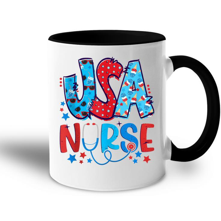 4Th Of July Usa Nursery American Nurse 2022 Patriotic Nurse  Accent Mug