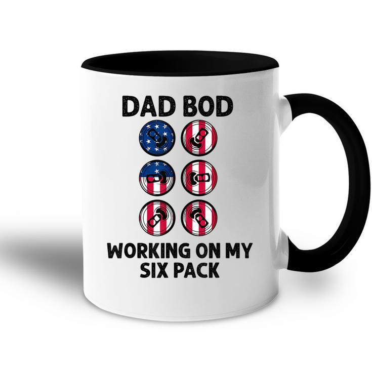Dad Bod Working On My Six Pack Funny Beer Flag 4Th Of July  Accent Mug