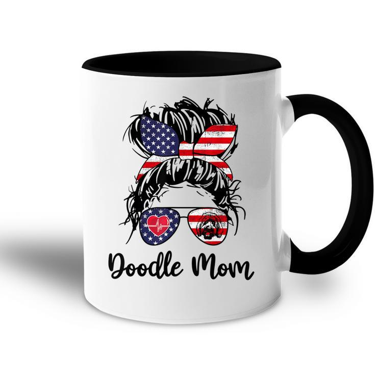 Doodle Mom Happy 4Th Of July American Flag Day  Accent Mug